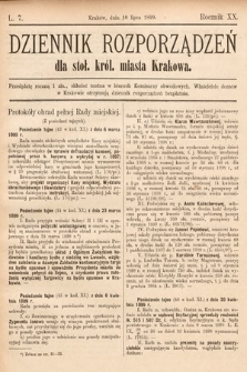 Dziennik Rozporządzeń dla Stoł. Król. Miasta Krakowa. 1899, L. 7