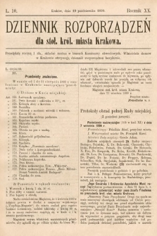 Dziennik Rozporządzeń dla Stoł. Król. Miasta Krakowa. 1899, L. 10