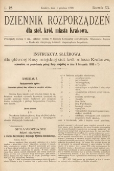 Dziennik Rozporządzeń dla Stoł. Król. Miasta Krakowa. 1899, L. 12