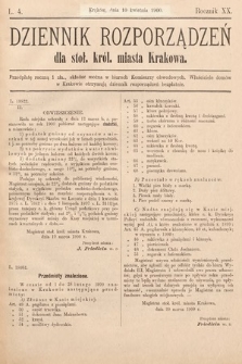 Dziennik Rozporządzeń dla Stoł. Król. Miasta Krakowa. 1900, L. 4