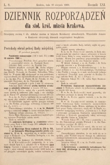 Dziennik Rozporządzeń dla Stoł. Król. Miasta Krakowa. 1900, L. 8