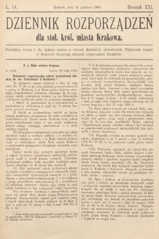 Dziennik Rozporządzeń dla Stoł. Król. Miasta Krakowa. 1900, L. 14