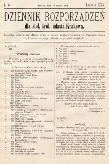 Dziennik Rozporządzeń dla Stoł. Król. Miasta Krakowa. 1904, L. 3