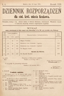 Dziennik Rozporządzeń dla Stoł. Król. Miasta Krakowa. 1901, L. 6