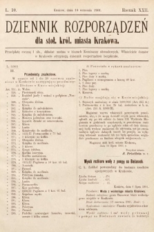 Dziennik Rozporządzeń dla Stoł. Król. Miasta Krakowa. 1901, L. 10