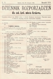 Dziennik Rozporządzeń dla Stoł. Król. Miasta Krakowa. 1904, L. 11
