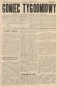 Goniec Tygodniowy : dziennik dla wszystkich illustrowany, i nie illustrowany. 1886, nr 9