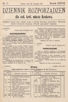 Dziennik Rozporządzeń dla Stoł. Król. Miasta Krakowa. 1917, nr 11