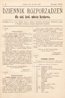 Dziennik Rozporządzeń dla Stoł. Król. Miasta Krakowa. 1902, L. 6