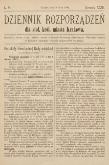 Dziennik Rozporządzeń dla Stoł. Król. Miasta Krakowa. 1902, L. 9