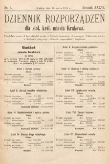 Dziennik Rozporządzeń dla Stoł. Król. Miasta Krakowa. 1915, nr 3