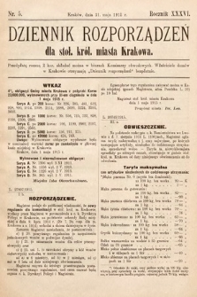 Dziennik Rozporządzeń dla Stoł. Król. Miasta Krakowa. 1915, nr 5