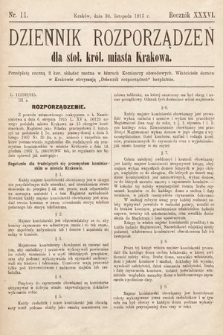 Dziennik Rozporządzeń dla Stoł. Król. Miasta Krakowa. 1915, nr 11