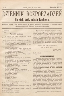 Dziennik Rozporządzeń dla Stoł. Król. Miasta Krakowa. 1908, L. 5
