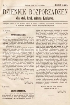 Dziennik Rozporządzeń dla Stoł. Król. Miasta Krakowa. 1908, L. 7