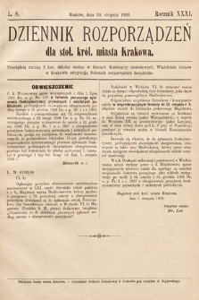 Dziennik Rozporządzeń dla Stoł. Król. Miasta Krakowa. 1908, L. 8