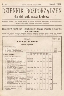 Dziennik Rozporządzeń dla Stoł. Król. Miasta Krakowa. 1908, L. 10
