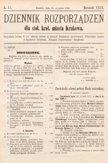Dziennik Rozporządzeń dla Stoł. Król. Miasta Krakowa. 1908, L. 11
