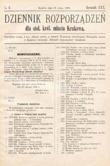 Dziennik Rozporządzeń dla Stoł. Król. Miasta Krakowa. 1909, L. 2