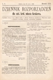 Dziennik Rozporządzeń dla Stoł. Król. Miasta Krakowa. 1909, L. 3