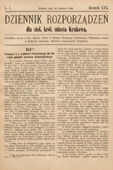 Dziennik Rozporządzeń dla Stoł. Król. Miasta Krakowa. 1909, L. 4