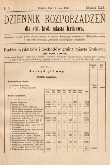Dziennik Rozporządzeń dla Stoł. Król. Miasta Krakowa. 1909, L. 5