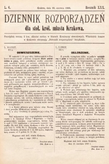 Dziennik Rozporządzeń dla Stoł. Król. Miasta Krakowa. 1909, L. 6