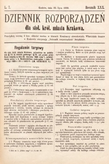 Dziennik Rozporządzeń dla Stoł. Król. Miasta Krakowa. 1909, L. 7