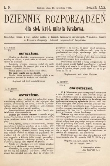 Dziennik Rozporządzeń dla Stoł. Król. Miasta Krakowa. 1909, L. 9