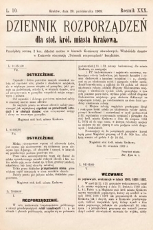 Dziennik Rozporządzeń dla Stoł. Król. Miasta Krakowa. 1909, L. 10
