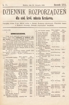 Dziennik Rozporządzeń dla Stoł. Król. Miasta Krakowa. 1909, L. 11