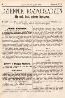 Dziennik Rozporządzeń dla Stoł. Król. Miasta Krakowa. 1909, L. 12