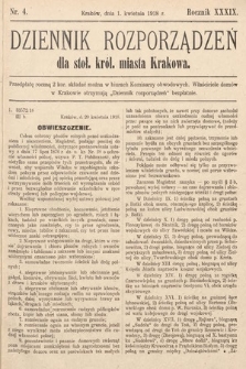 Dziennik Rozporządzeń dla Stoł. Król. Miasta Krakowa. 1918, nr 4