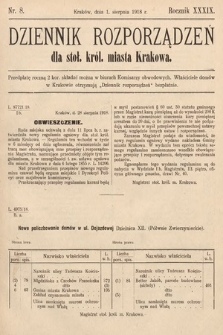Dziennik Rozporządzeń dla Stoł. Król. Miasta Krakowa. 1918, nr 8