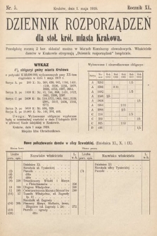 Dziennik Rozporządzeń dla Stoł. Król. Miasta Krakowa. 1919, nr 5