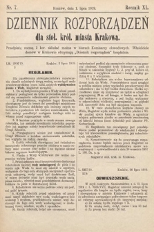 Dziennik Rozporządzeń dla Stoł. Król. Miasta Krakowa. 1919, nr 7