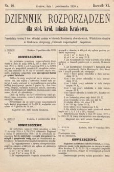 Dziennik Rozporządzeń dla Stoł. Król. Miasta Krakowa. 1919, nr 10