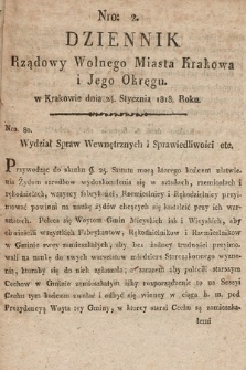Dziennik Rządowy Wolnego Miasta Krakowa i Jego Okręgu. 1818, nr 2