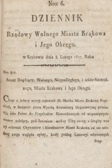Dziennik Rządowy Wolnego Miasta Krakowa i Jego Okręgu. 1817, nr 6
