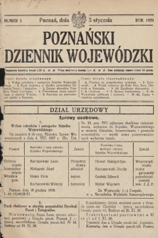 Poznański Dziennik Wojewódzki. 1929, nr 1