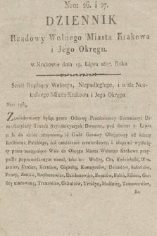 Dziennik Rządowy Wolnego Miasta Krakowa i Jego Okręgu. 1817, nr 26-27