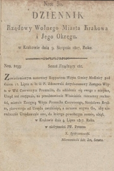 Dziennik Rządowy Wolnego Miasta Krakowa i Jego Okręgu. 1817, nr 30