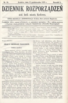 Dziennik Rozporządzeń dla Stoł. Król. Miasta Krakowa. 1929, nr 10
