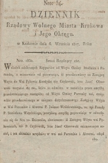 Dziennik Rządowy Wolnego Miasta Krakowa i Jego Okręgu. 1817, nr 34