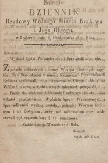 Dziennik Rządowy Wolnego Miasta Krakowa i Jego Okręgu. 1817, nr 40
