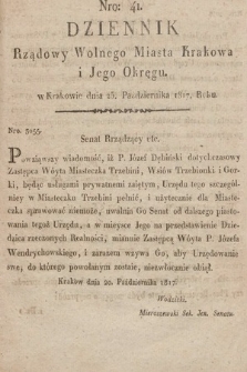 Dziennik Rządowy Wolnego Miasta Krakowa i Jego Okręgu. 1817, nr 41