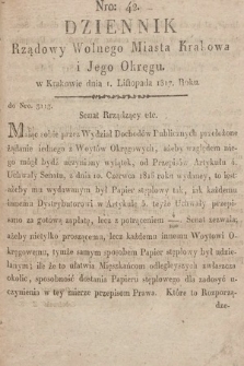 Dziennik Rządowy Wolnego Miasta Krakowa i Jego Okręgu. 1817, nr 42