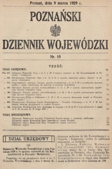 Poznański Dziennik Wojewódzki. 1929, nr 10