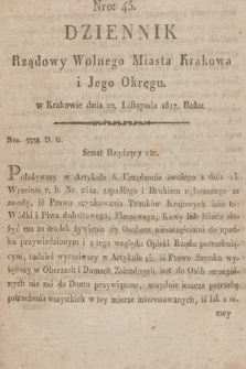 Dziennik Rządowy Wolnego Miasta Krakowa i Jego Okręgu. 1817, nr 45
