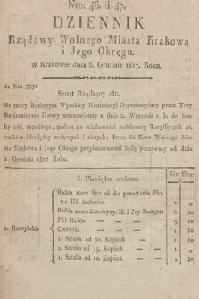 Dziennik Rządowy Wolnego Miasta Krakowa i Jego Okręgu. 1817, nr 46-47